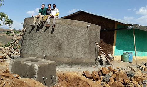Water tank built in Ethiopia, by the EWB group.